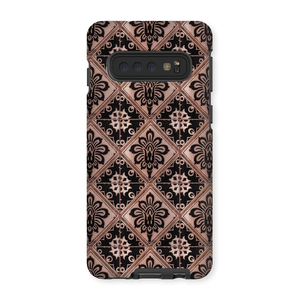 Casezest Mobile Phone Case for Samsung Galaxy S10 / Matte Old Diamond Flower Tile Design