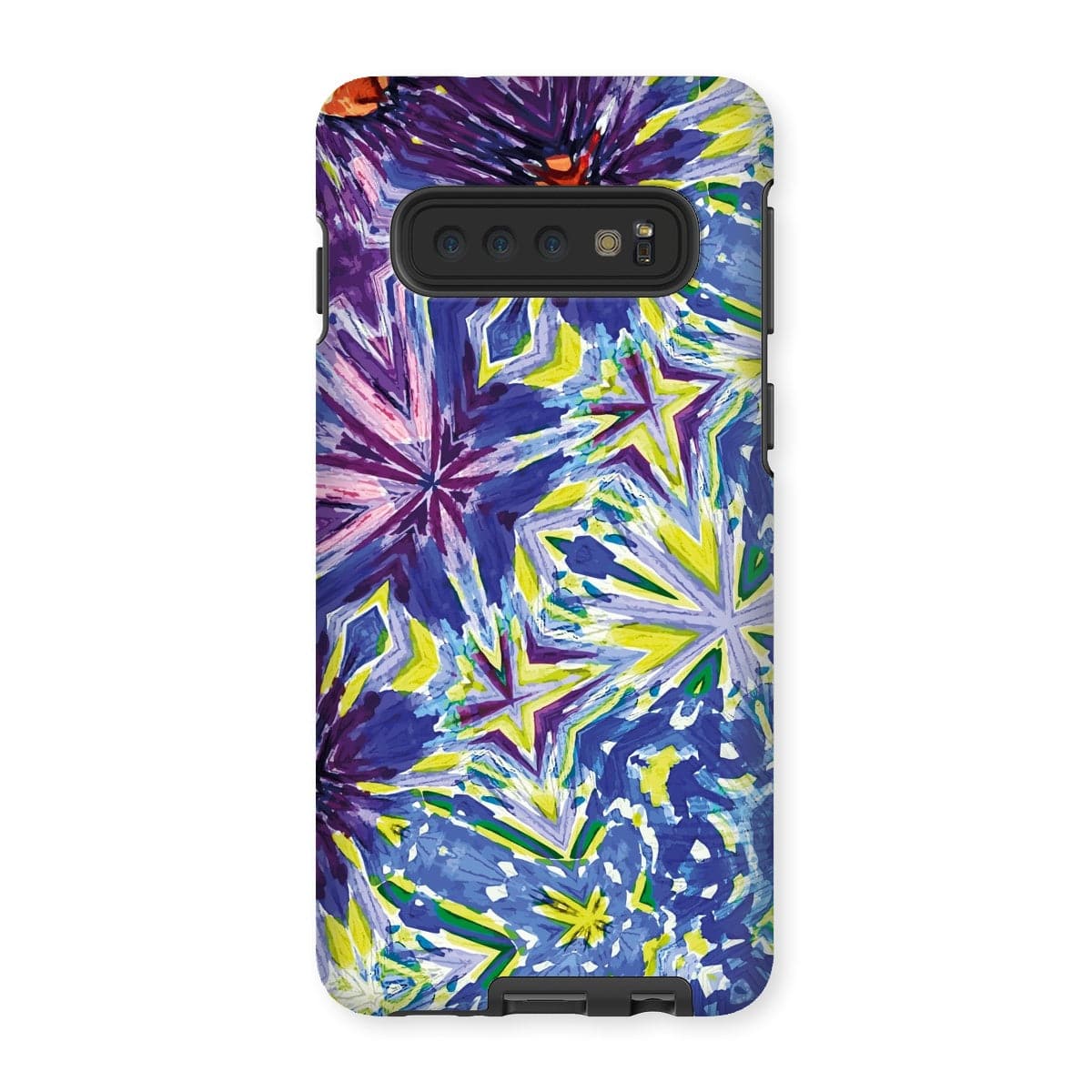 Casezest Mobile Phone Case for Samsung Galaxy S10 / Matte Purple Blue Flower Star Design