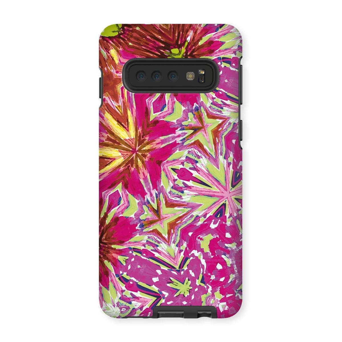 Casezest Mobile Phone Case for Samsung Galaxy S10 / Matte Red Pink Flower Star Design