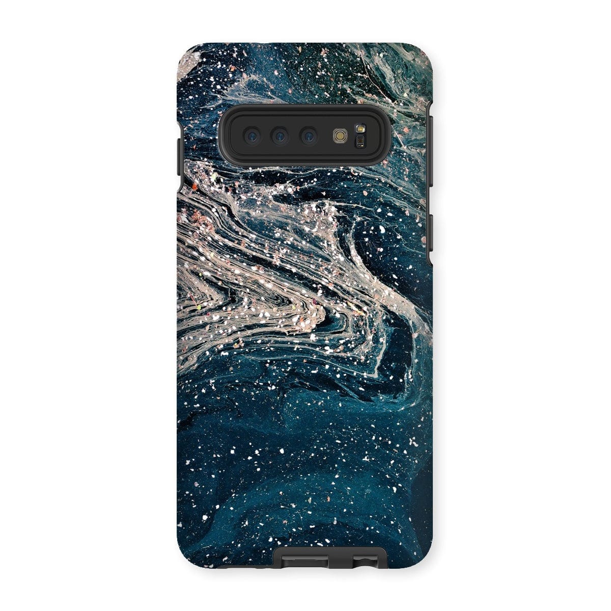 Casezest Mobile Phone Case for Samsung Galaxy S10 / Matte White Blue Abstract Design