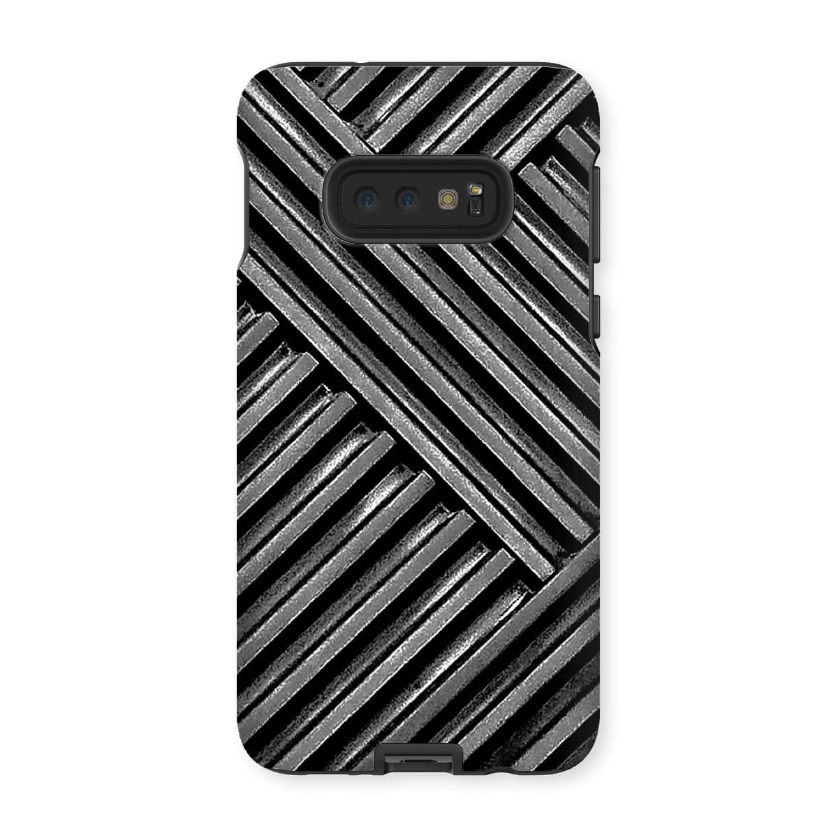 Casezest Mobile Phone Case for Samsung Galaxy S10E / Matte Grey Metal Grid Design