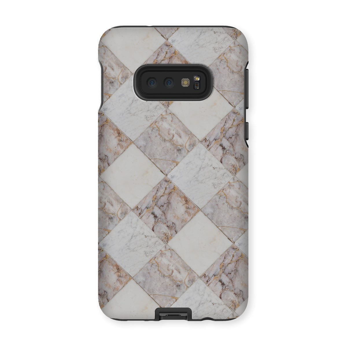 Casezest Mobile Phone Case for Samsung Galaxy S10E / Matte Light Marble Tile Design