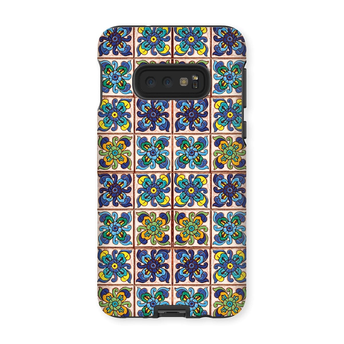 Casezest Mobile Phone Case for Samsung Galaxy S10E / Matte Old Blue Flower Tile Design