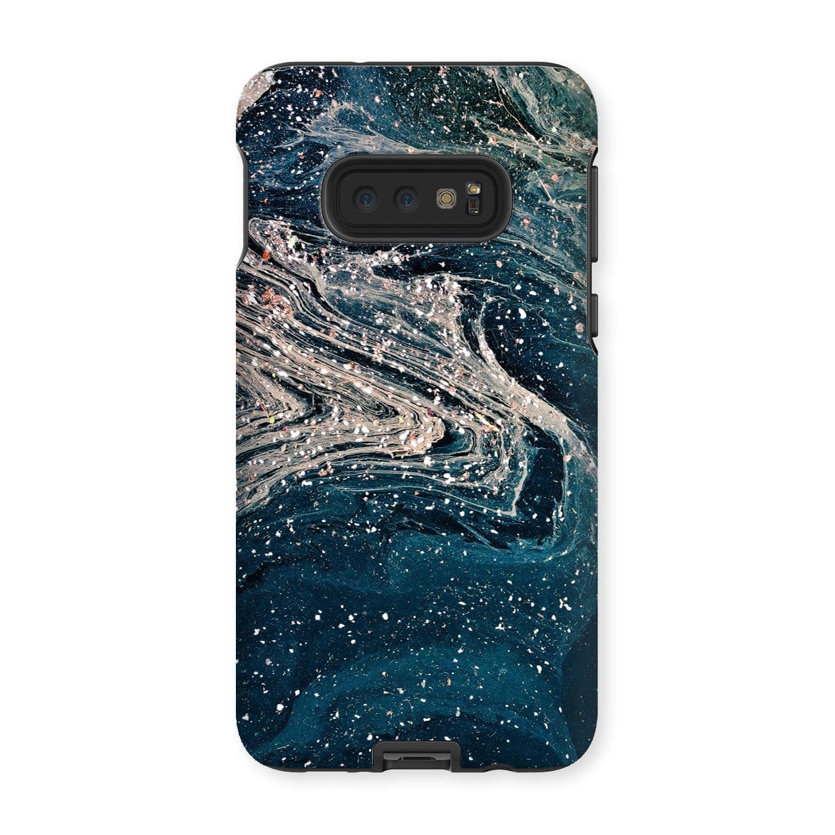 Casezest Mobile Phone Case for Samsung Galaxy S10E / Matte White Blue Abstract Design