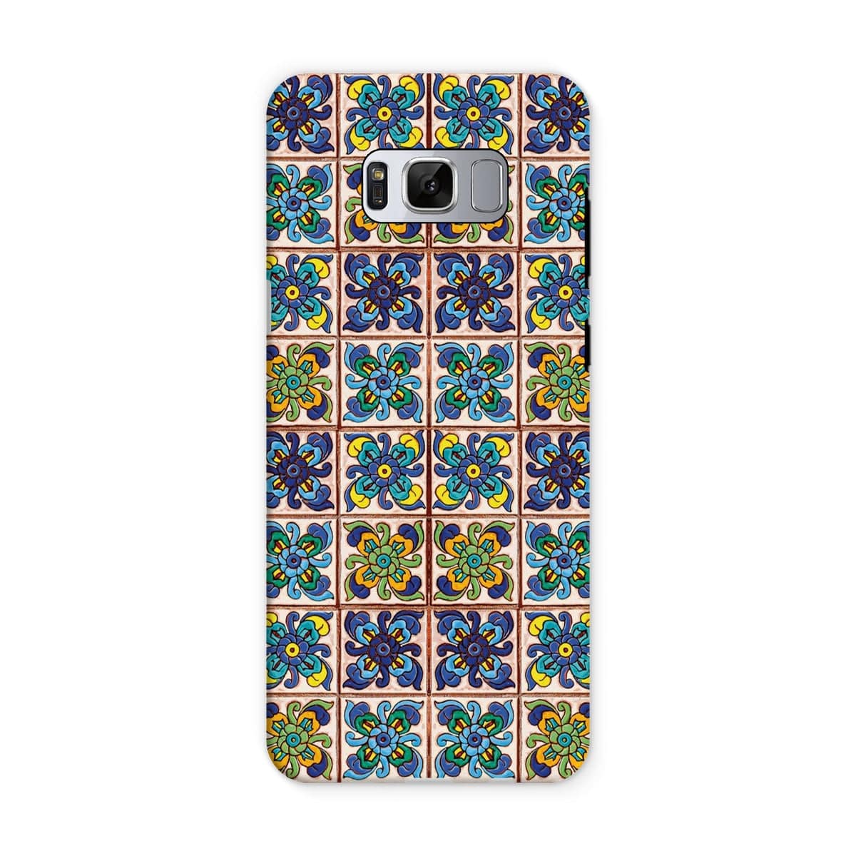 Casezest Mobile Phone Case for Samsung Galaxy S8 / Matte Old Blue Flower Tile Design