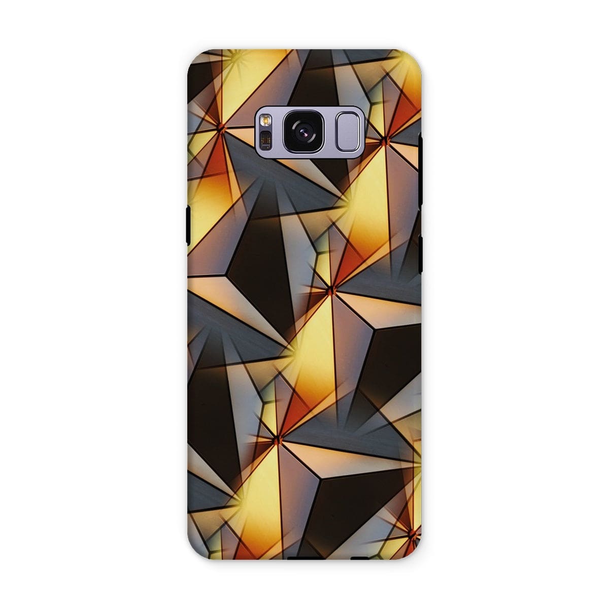 Casezest Mobile Phone Case for Samsung Galaxy S8 Plus / Matte Gold Grey Pyramid Design