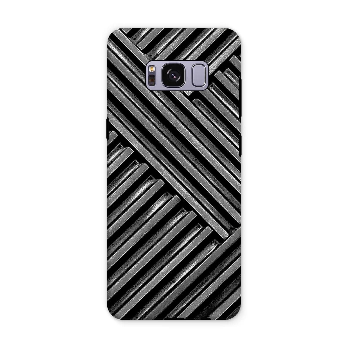 Casezest Mobile Phone Case for Samsung Galaxy S8 Plus / Matte Grey Metal Grid Design