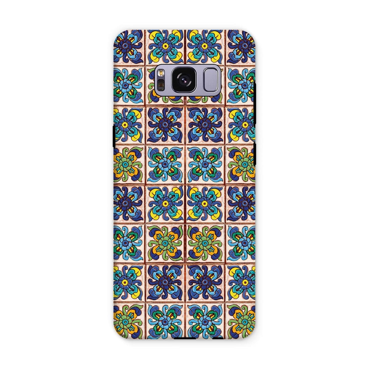 Casezest Mobile Phone Case for Samsung Galaxy S8 Plus / Matte Old Blue Flower Tile Design